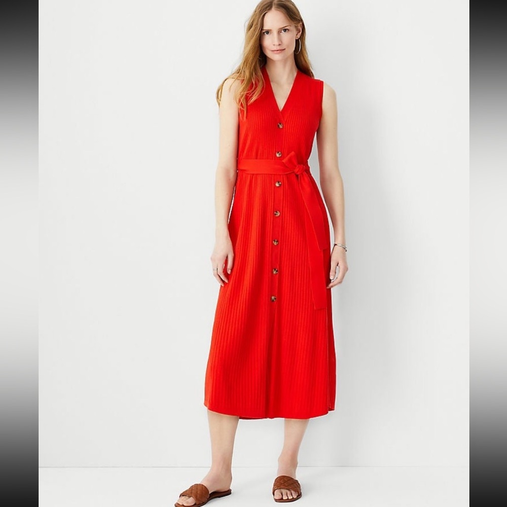 Ann‎ Taylor Ribbed midi dress size xl